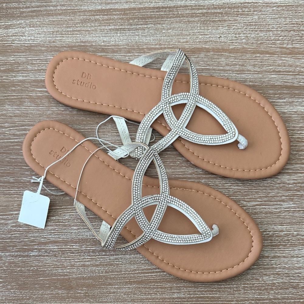 David's Bridal Silver Strappy Sandals